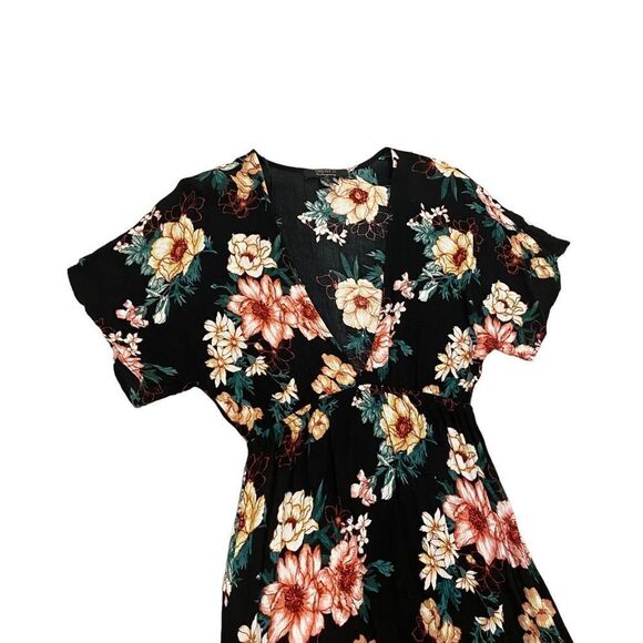 Forever 21 Black Floral Flowy Boho Maxi Sundress - Picture 6 of 7